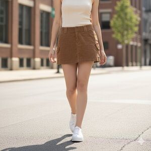 Roxy Brown Corduroy Mini Skirt